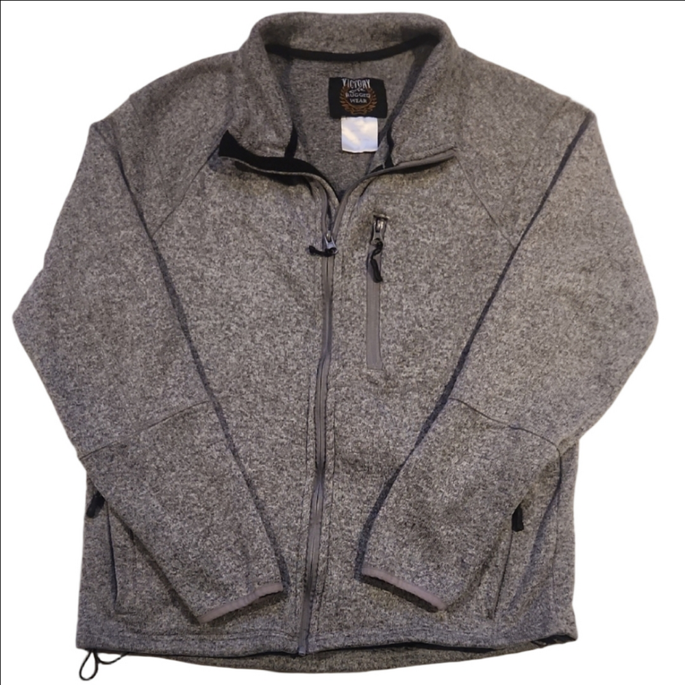 Victory Rugged Wear Men's Gray Full-Zip Fleece Jacket